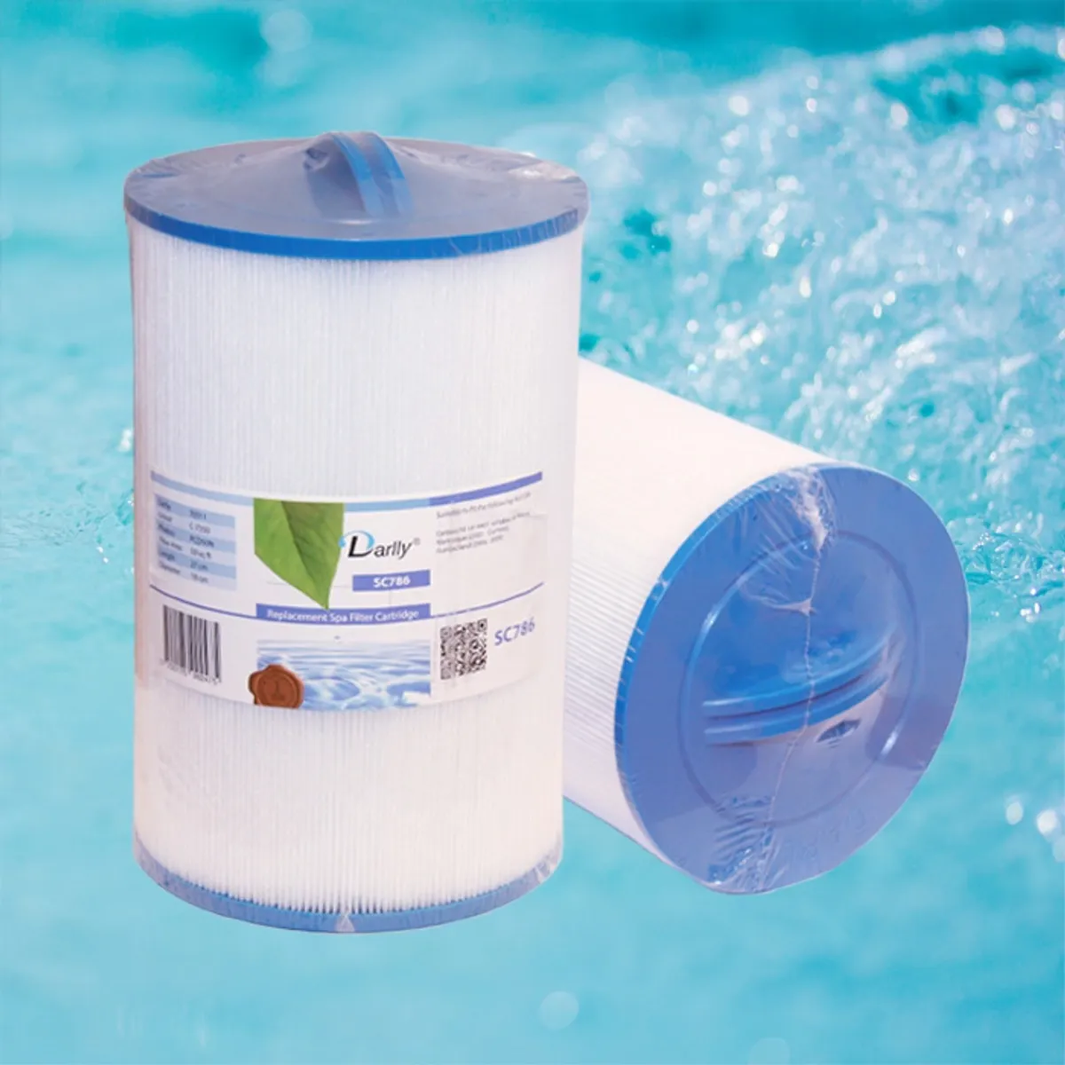 Spa filter 50 sq. ft. u/ gjenger, vaskbart, Caldera (4pk)