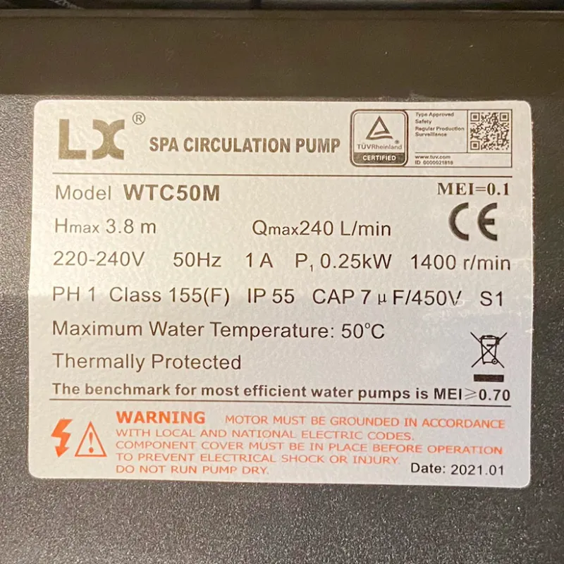 Sirkulasjonspumpe LX-WTC50M